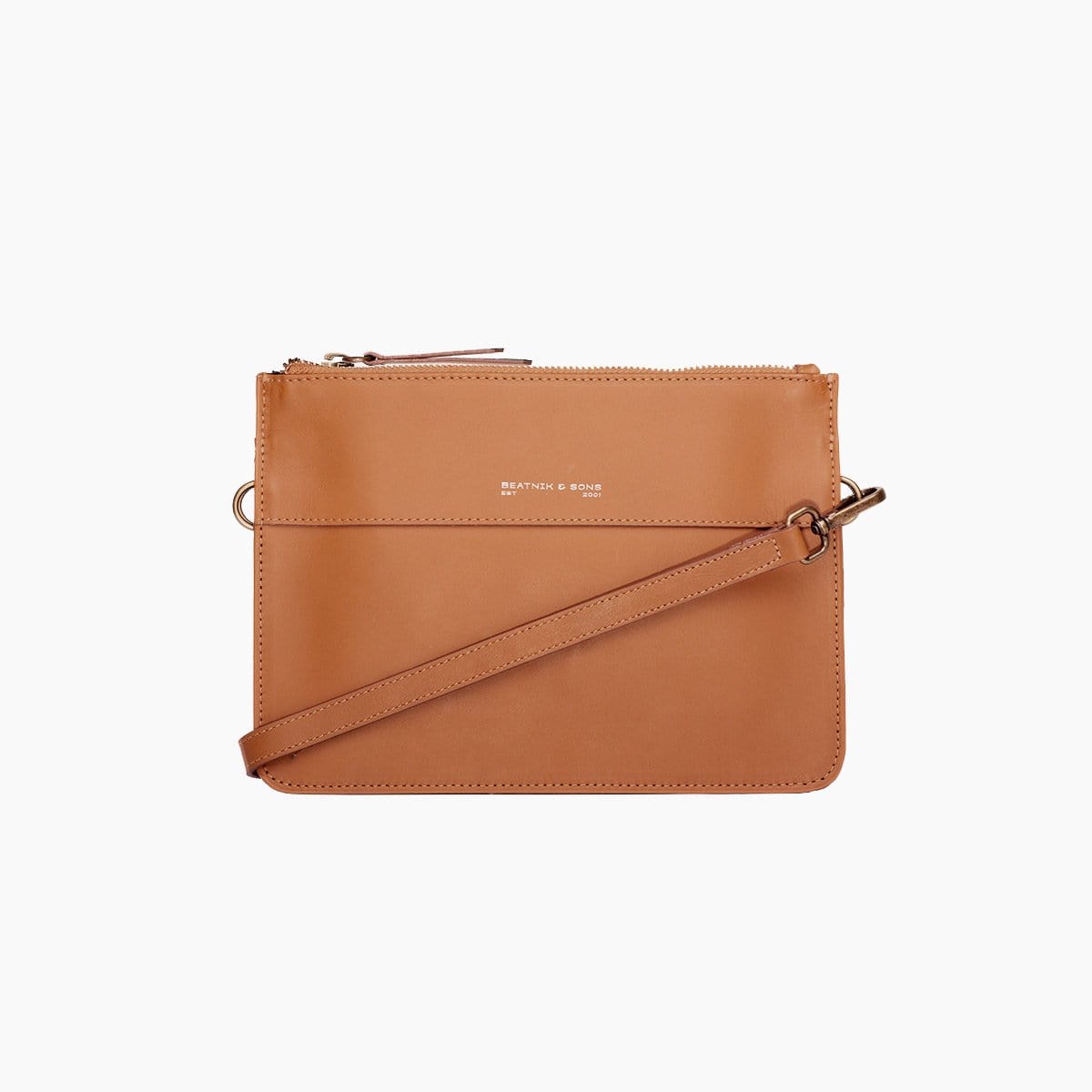 Beatnik & Sons Leather handbags Tan the Terry flat bag