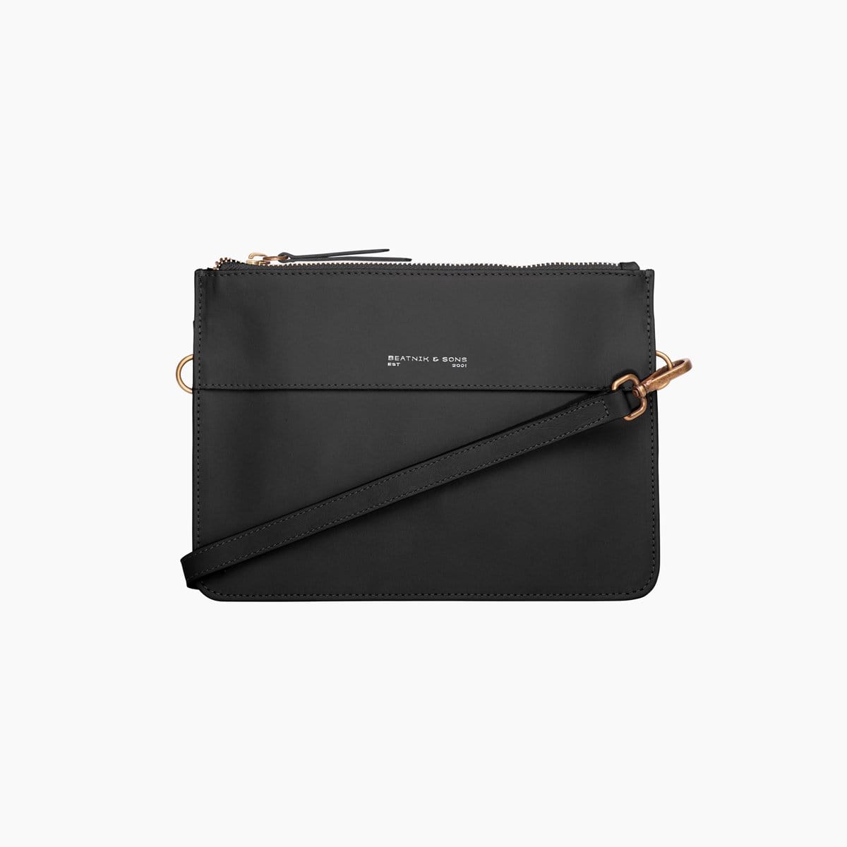 Beatnik & Sons Leather handbags Black the Terry flat bag